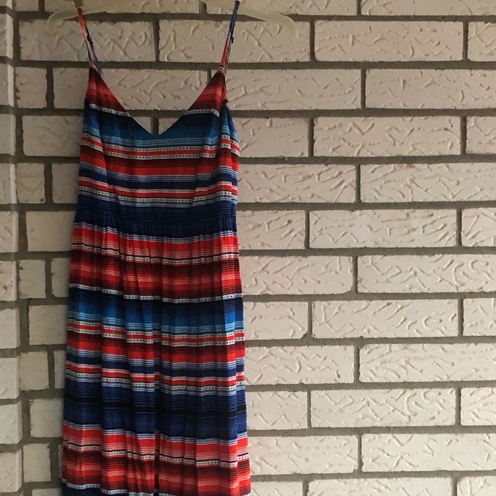 Attention Striped Dress in Red and Blue